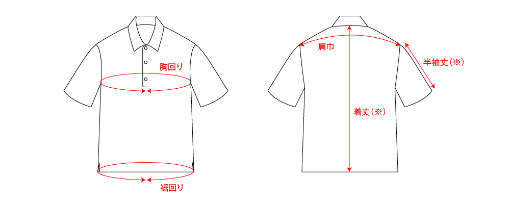 MOVERサイズについて　ポロシャツのサイズについて